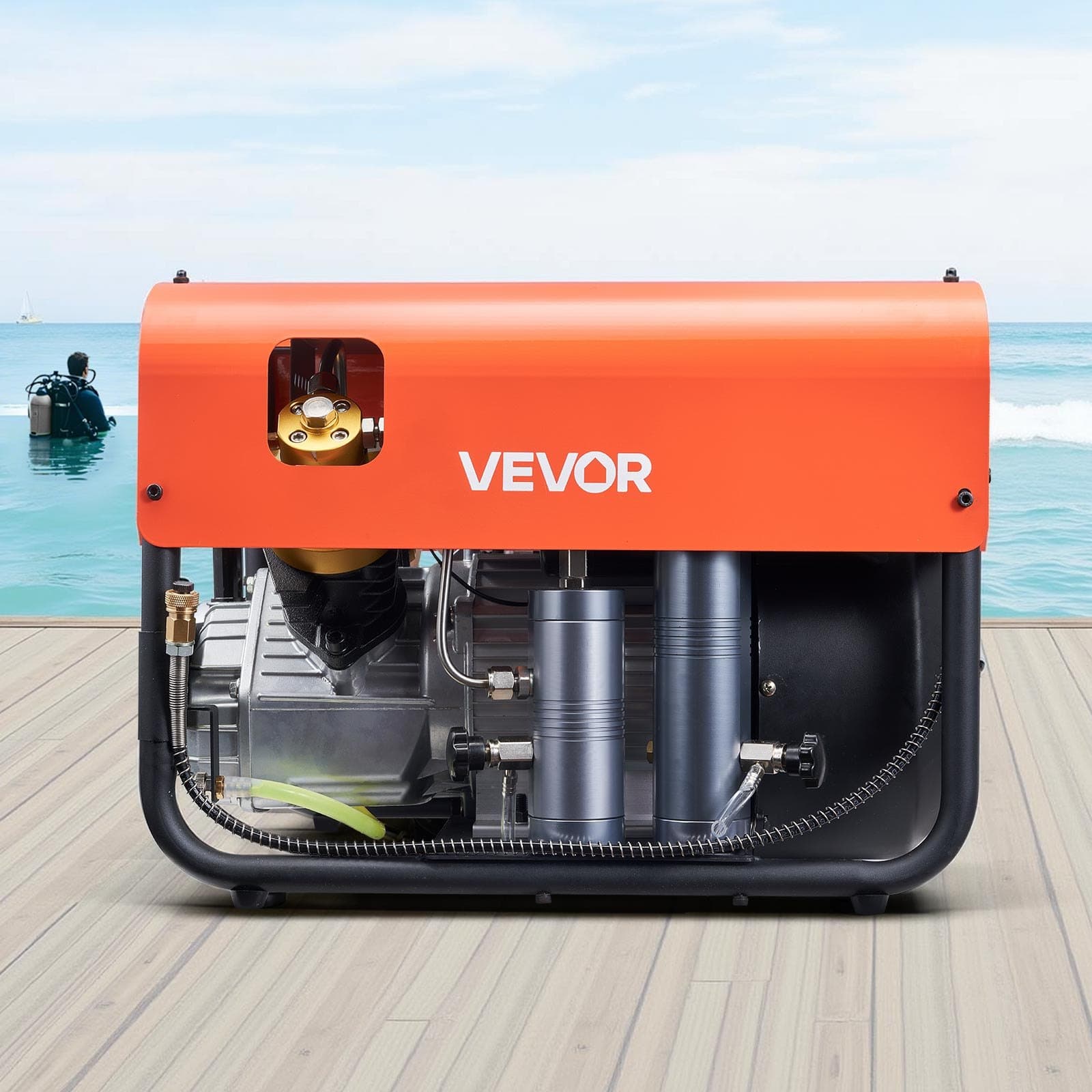 PCP légkompresszor 4500PSI/30MPa kéthengeres búvárpalack légkompresszorok