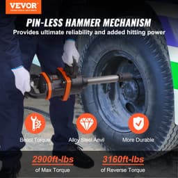 2,5 cm-es pneumatikus ütvecsavarozó ütvecsavarozó, akár 3160 láb-lbs fordított nyomatékkimenettel - miniatúra 6