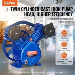 Légkompresszor szivattyúfej 3HP 6.25CFM @ 90PSI 2 hengeres dugattyús szivattyúfej - miniatúra 6