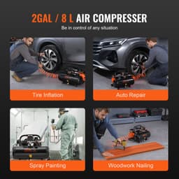Légkompresszor kompakt hordozható olajmentes kompresszor 2 gallon 8bar - miniatúra 10