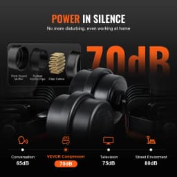 Légkompresszor 7,9 l 900 W 2,2 CFM @ 90 PSI 70 dB Ultra csendes Olajmentes - miniatúra 8