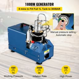 Nagynyomású kompresszor, 4500PSI/30MPA/300BAR nagynyomású légkompresszor, 1800W 220V automatikus leállítású légpuska kompresszor, alkalmas paintball légpuskához, PCP puskához, légpisztolyhoz, búvárpalackhoz - miniatúra 6