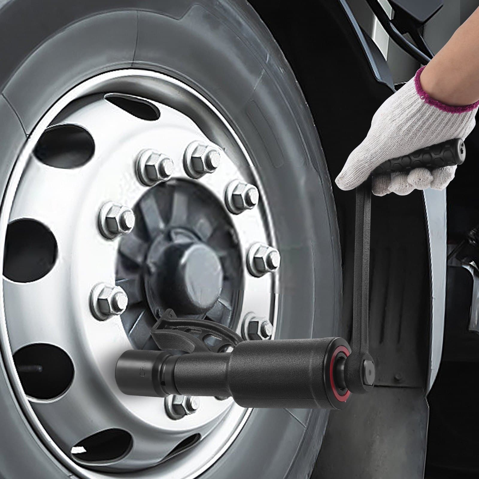 Nyomatékszorzó, Nagy teherbírású nyomatékszorzó kulcskészlet, 1 hüvelykes kerékanya kulcs nyomatékszorzó, 1:58 4800Nm kerékanya eltávolító, 8 dugókulccsal és tárolótáskával teherautóhoz, utánfutóhoz, lakókocsihoz