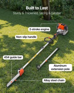 Benzinmotoros ágvágó 52 cm³-es, 2 ütemű, akkus favágó, 14 hüvelykes vágórúddal - miniatúra 10