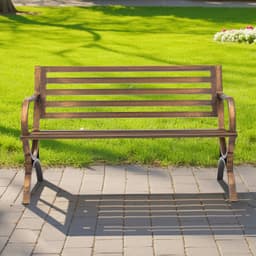 Kültéri Pad Teraszpad 127 cm Fémvázas Rácsos Háttámlával Verandára - miniatúra 1