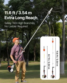 Benzinmotoros ágvágó 33 cm³-es, 2 ütemű, akkus favágó, 8 hüvelykes vágórúddal - miniatúra 6