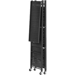 4-szintes összecsukható tárolópolc kerekekkel, 26 x 13 x 46 hüvelykes fém polcrendszerrel - miniatúra 4