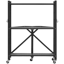 3-szintes összecsukható tárolópolc kerekekkel, 28 x 13 x 36 hüvelykes fém polcrendszerrel - miniatúra 12