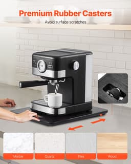 Készülékcsúszka 16 x 12 hüvelykes kihúzható tálca kávéfőzőhöz, fekete - miniatúra 9