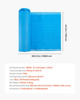 Padlóalátét 18,6 m² 3 mm-es 3 az 1-ben párazáró fólia laminált padlóhoz, kék - miniatúra 11