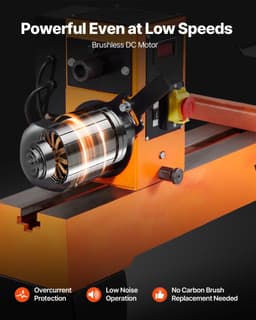 Faeszterga 2.0HP/1500W Teljesítmény 457 x 1020 mm Munkapad Függőleges faeszterga 0-3200 RPM Változtatható sebesség Ideális közepes és nagy projektekhez, mint például asztallábak, vázák - miniatúra 9