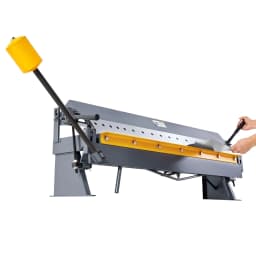Doboz- és serpenyőfék, 1270 mm-es lemezhajlító fék, 16-os méretű lágyacél hajlítási kapacitás, 0-135 fokos állíthatóság, fémhajlító gép 16 ujjal, strapabíró alumínium hajtogató a precíz hajlításhoz - miniatúra 3