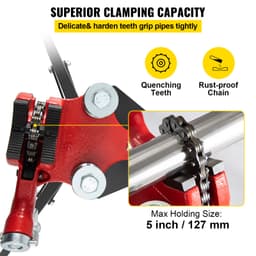 Háromlábú csősatu | 1/8"-5" csőátmérő | 92,5 cm hosszú | Hordozható, összecsukható acéllábak | Csövek megfogása, megtámasztása és hajlítása | Ideális gyári, műhelyi és otthoni használatra - miniatúra 7