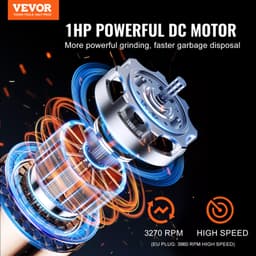 Hulladékdaráló 1 HP folyamatos üzemű ételhulladék-daráló 3960 RPM EZ Connect - miniatúra 6