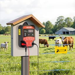 Elektromos kerítés töltő, 10kV 3J, AC DC elektromos kerítés energiatöltő LED kijelzővel, 3 km-es hatótávolság, nagy teljesítményű dugaszolható kerítés töltő, megakadályozza a vadon élő állatok behatolását baromfi és állatállomány számára - miniatúra 1