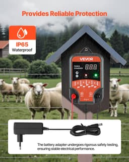 Elektromos kerítés töltő, 10kV 3J, AC DC elektromos kerítés energiatöltő LED kijelzővel, 3 km-es hatótávolság, nagy teljesítményű dugaszolható kerítés töltő, megakadályozza a vadon élő állatok behatolását baromfi és állatállomány számára - miniatúra 8