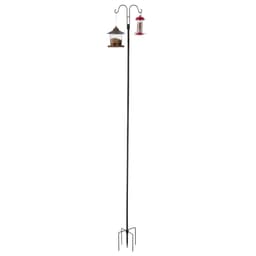 Dupla pásztorhorog kültéri használatra, 8 db-os csomag, 2730 mm-es, strapabíró madáretető rúd, 19 mm vastag kerti horgok kolibri etető, növénykosarak, napelemes lámpások, szélcsengők felakasztására - miniatúra 12