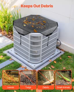 Klímaburkolat kültéri egységekhez, 910 x 910 mm Központi klímaburkolat klímaegységhez, Univerzális hálós felsőrész, szakadásálló, könnyen felszerelhető kültéri, minden évszakban, fekete - miniatúra 9