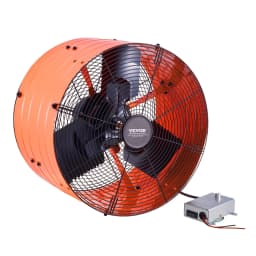 Oromzatra szerelhető ventilátor, 16 hüvelykes padlásra való elszívó ventilátor állítható termosztáttal és külső hálóval, 2940 CFM házszellőztető akár 4200 négyzetláb hűtésére, csendes szellőzés tetőre, garázsba és üzletbe, élénk narancssárga - miniatúra 4