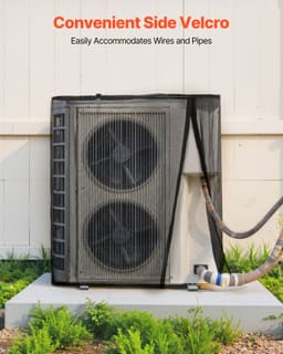 Klímaburkolat, 812 x 812 x 914 mm Klímaburkolat klímaberendezéshez, kétrétegű, levehető tető, vízálló poliészter, univerzális HVAC védőburkolat kültéri, kültéri klímaberendezéshez, fekete - miniatúra 10