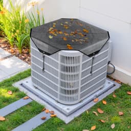 Klímaburkolat kültéri egységekhez, 710 x 710 mm Központi klímaburkolat klímaegységhez, Univerzális hálós felsőrész, szakadásálló, könnyen felszerelhető kültéri, minden évszakban, fekete - miniatúra 1