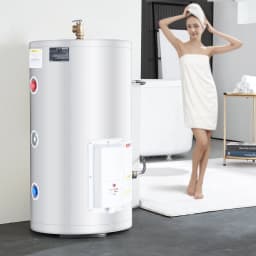 Elektromos vízmelegítő, 18 gallonos tartályos azonnali melegvíz-melegítő, 1,6 kW-os átfolyós vízmelegítő LED kijelzővel, tekerőgombos vezérléssel, IPX4 vízálló oldalsó csatlakozással, igény szerinti fűtőberendezések zuhanyzóhoz, fürdőkádhoz - miniatúra 1