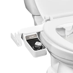 Bidé tartozék WC-hez, 0.3" ultravékony bidé WC-ülőke tartozék - kettős behúzható fúvókák, állítható víznyomás, nem elektromos hidegvizes permetező elöl-hátul vízmosáshoz, fehér - miniatúra 2