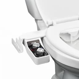Bidé tartozék WC-hez, meleg és hideg víz permetező, nem elektromos - kettős behúzható fúvókák, állítható víznyomás, 0,3 hüvelykes ultravékony bidé WC-ülőke tartozék hátulról és női mosáshoz - miniatúra 2