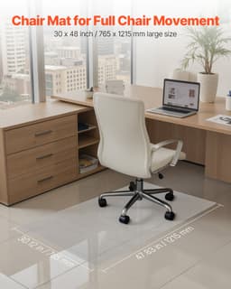 Székszőnyeg, 765 x 1215 mm átlátszó irodai székszőnyeg kemény padlóra, padlóvédő gurulós székekhez, csúszásmentes és könnyen tisztítható, simán csúszik az íróasztal alatti szőnyeg alatt otthoni irodába (téglalap alakú) - miniatúra 6