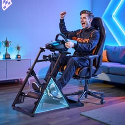 Versenykormány-állvány, állítható és összecsukható szimulátorállvány Logitech G923 G920 G29 G27, Thrustmaster T300RS TX F458 T500RS T3PA-PRO(F1/GT) gamer pilótafülkéhez, pedálszimulátor NEM tartozék - miniatúra 1