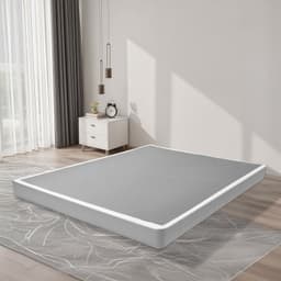 Boxspring, Queen méretű ágykeret mosható szövettel, strapabíró fémkeret Queen méretű ágyhoz, 10 cm-es matracalap, 1527 kg maximális teherbírás, könnyű összeszerelés, 209,4 H x 149,4 Sz x 10 M cm - miniatúra 1