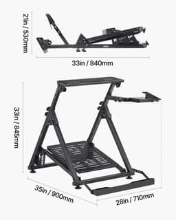 Versenykormány-állvány, állítható és összecsukható szimulátorállvány Logitech G923 G920 G29 G27, Thrustmaster T300RS TX F458 T500RS T3PA-PRO(F1/GT) gamer pilótafülkéhez, pedálszimulátor NEM tartozék - miniatúra 11