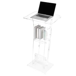 Pódiumállvány, 1100 mm-es akril pulpitus, hordozható laptopasztal széles olvasófelülettel és tárolópolccal, könyvtartóval, álló, tantermekbe, esküvőkre, konferenciákra, előadásokra és koncertekre - miniatúra 4