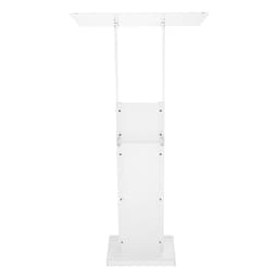 Pódiumállvány, 1265 mm-es akril pulpitus, hordozható laptopasztal széles olvasófelülettel és tárolópolccal, könyvtartóval, álló, tantermekbe, esküvőkre, konferenciákra, előadásokra és koncertekre - miniatúra 3