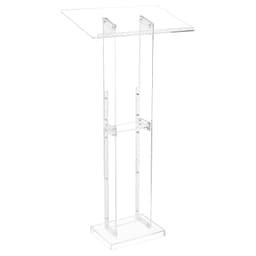 Pódiumállvány, 1265 mm-es akril pulpitus, hordozható laptopasztal széles olvasófelülettel és tárolópolccal, könyvtartóval, álló, tantermekbe, esküvőkre, konferenciákra, előadásokra és koncertekre - miniatúra 2