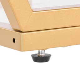 Márvány konzolasztal, 3 szintes modern konzolasztal nyitott tároláshoz, arany geometrikus asztal vascsövekkel, billenésgátlóval és háromszög alakú támasszal nappaliba, folyosóra, előszobába, előszobába - miniatúra 4