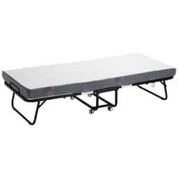 Összecsukható ágy, 89 cm x 194 cm-es összecsukható ágy 10 cm-es matraccal, Kétszemélyes összecsukható ágy masszív fémkerettel és memóriahabos matraccal, Hordozható kétszemélyes összecsukható ágy matraccal, Felnőtteknek, Vendégeknek - miniatúra 4