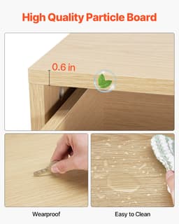 6 fiókos komód, tolóajtós, billenésgátlóval ellátott, modern minimalista komód, gardróbszekrény-rendszerező nappaliba, előszobába, hálószobába, előszobába, világos fa - miniatúra 9