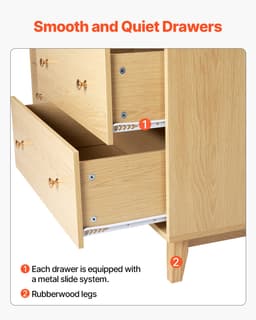 6 fiókos komód, tolóajtós, billenésgátlóval ellátott, modern minimalista komód, gardróbszekrény-rendszerező nappaliba, előszobába, hálószobába, előszobába, világos fa - miniatúra 10