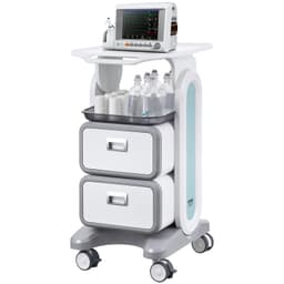 3 szintes laborkocsik, laborkocsi 2 fiókkal és 1 felső tálcával, mobil orvosi kocsi ABS anyagból, laborguruló kocsi 4 csendes kerékkel laborba, klinikára, kórházba, szalonba, fehér - miniatúra 3