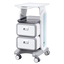 3 szintes laborkocsik, laborkocsi 2 fiókkal és 1 felső tálcával, mobil orvosi kocsi ABS anyagból, laborguruló kocsi 4 csendes kerékkel laborba, klinikára, kórházba, szalonba, fehér - miniatúra 5