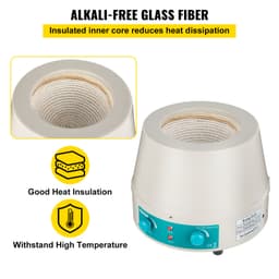 500 ml-es mágneses keverő, fűtőköpeny, 250 W-os fűtőköpeny, keverő, digitális kijelző, kerek aljú lombikokhoz - miniatúra 7