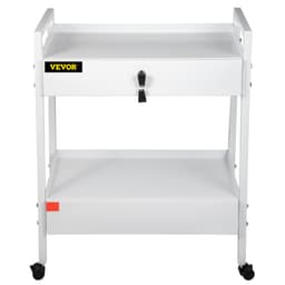 Laborkocsi, 2 szintes, rozsdamentes acél, orvosi kocsi, 2 fiókos, guruló laborkocsi, fehérre festett tálalókocsi 360°-os görgőkkel, laboratóriumi, kórházi, fogászati, szalon-, szépségszalon- és egyéb felhasználásra - miniatúra 12