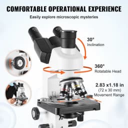Összetett trinokuláris mikroszkóp 40X-2500 nagyítású laboratóriumi mikroszkóp LED megvilágítással és külső interfész - miniatúra 8