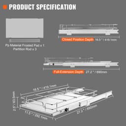 30,5 cm széles x 43,2 cm mély kihúzható szekrényrendszerező, strapabíró, kihúzható kamrapolcok, krómozott acél kihúzható fiókok, kihúzható fiókos tároló otthonra, konyhaszekrény belsejébe, fürdőszobába, mosdó alá - miniatúra 11