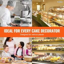 Tortadíszítő gép, tortakrém-kenésű gép, halk tortafazógép, forgótányér állítható kaparóval, 4"-12"-os tortához, 25-320 fordulat/perc forgási sebesség, rózsaszín - miniatúra 10