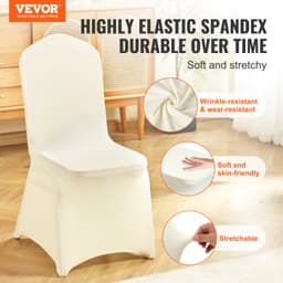Stretch Spandex összecsukható székhuzatok, univerzálisan illeszkedő székhuzat, kivehető, mosható védőhuzatok, esküvőre, ünnepségre, bankettre, partira, ünnepségre, étkezésre (30 db bézs) - miniatúra 6