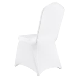 Stretch Spandex összecsukható székhuzatok, univerzálisan illeszkedő íves elülső huzat, kivehető, mosható védőhuzatok, esküvőre, ünnepségre, bankettre, partira, ünnepségre, étkezésre (100 db fehér) - miniatúra 3