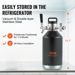 Sörfőző csapoló rendszer, 128oz 4L mini hordó, 304 rozsdamentes acél nyomás alatti sörfőző, hordós főző nyomáskijelzővel, CO2 szabályozó csap, szivárgásmentes gyűrű csapolt sörökhöz, házi sörökhöz, kézműves sörökhöz - miniatúra 7