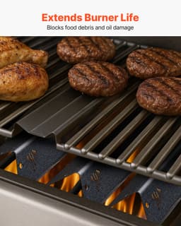 Ízesítő rudak, 44 cm-es grillsütő alkatrész, Weber Genesis ll 310 315 335 340, E/S 325s, ES/SX 325s, E/S 335, EX/SX/EPX-335 grillsütőkhöz, Porcelán zománcozott acél vastagabb fűtőlap, 5 darabos csomag - miniatúra 10